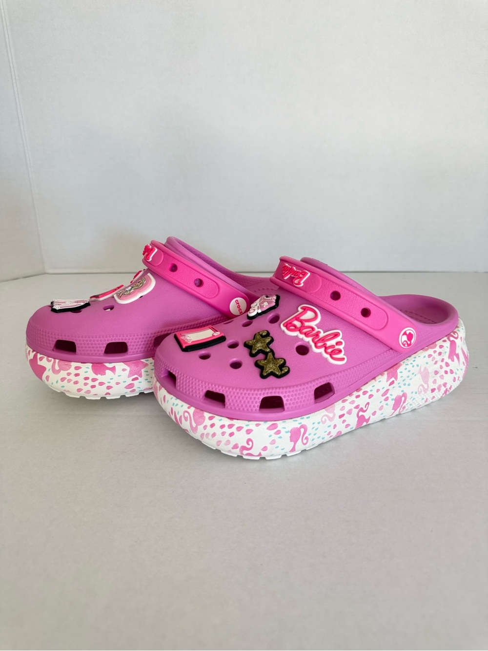 Crocs Kids' Barbie Cutie Crush Clogs Taffy Pink Water Shoes Girl Size 4 New